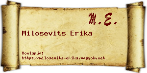 Milosevits Erika névjegykártya