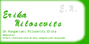 erika milosevits business card